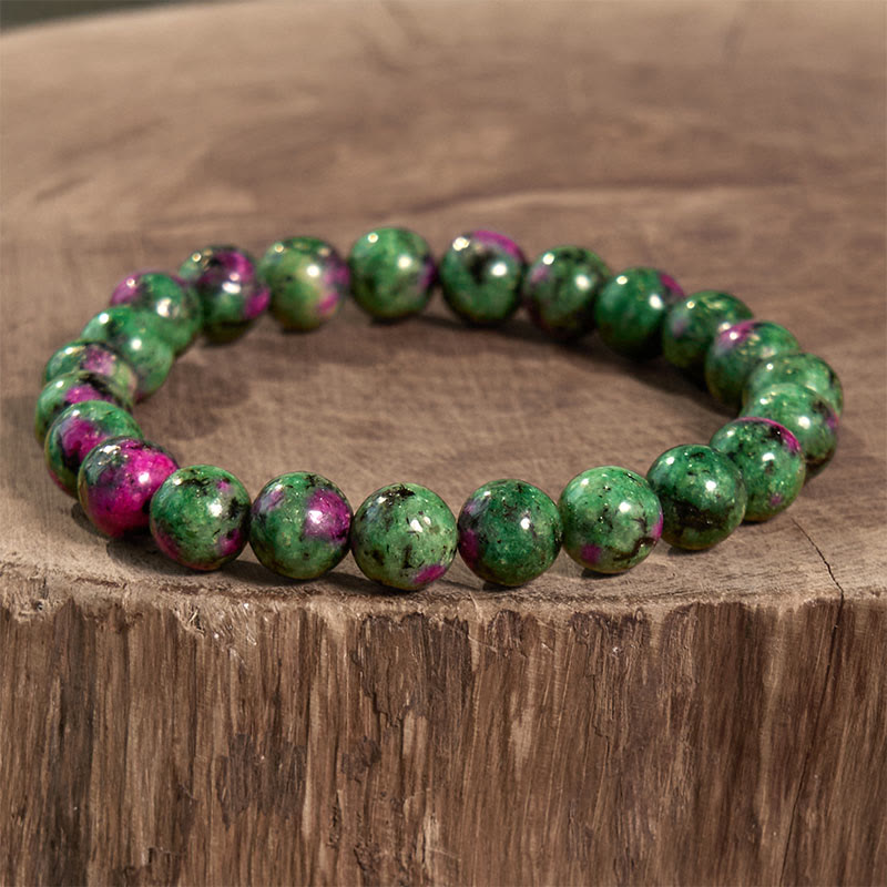 8mm Ruby Zoisite Spiritual Bead Connection Bracelet