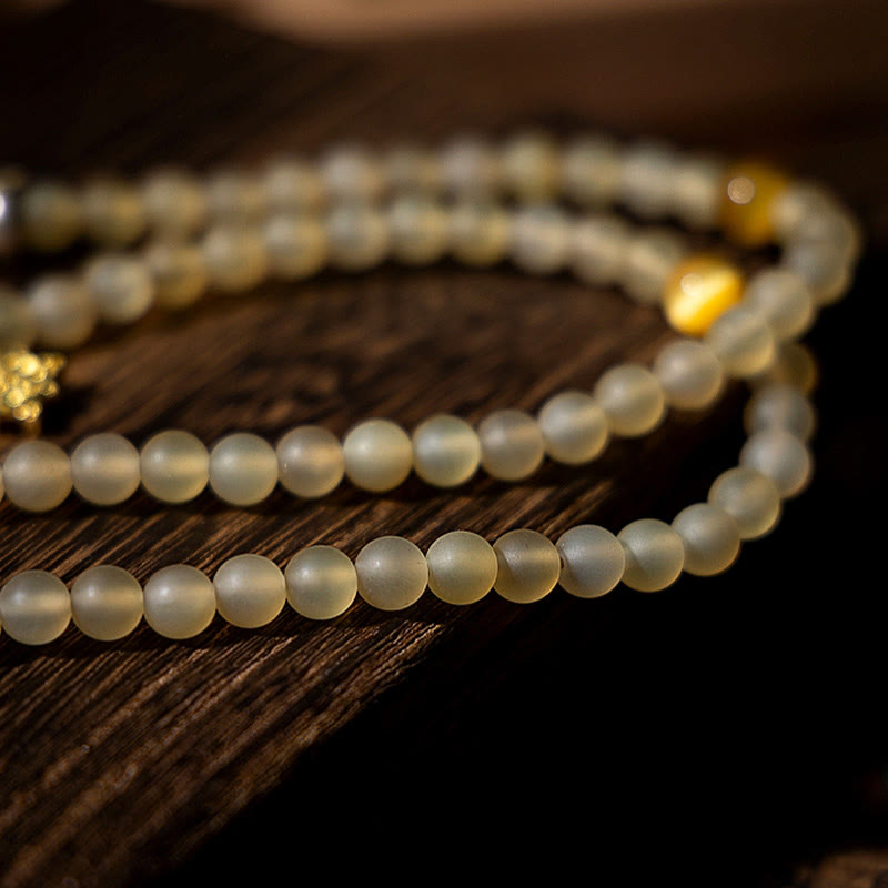 8mm Sheep Horn Chinese Zodiac Bracelet for Wealth & Protection