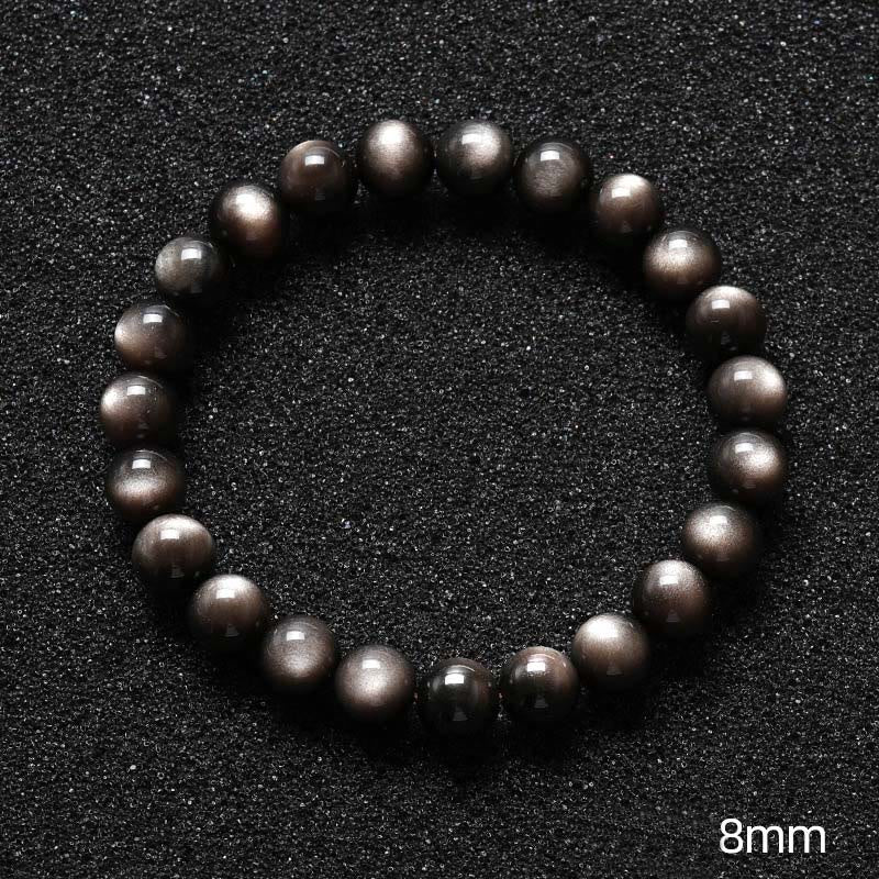 8mm Silver Sheen Obsidian Soothing Protection Bracelet