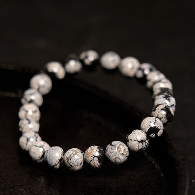 8mm Snowflake Obsidian Balance Bracelet