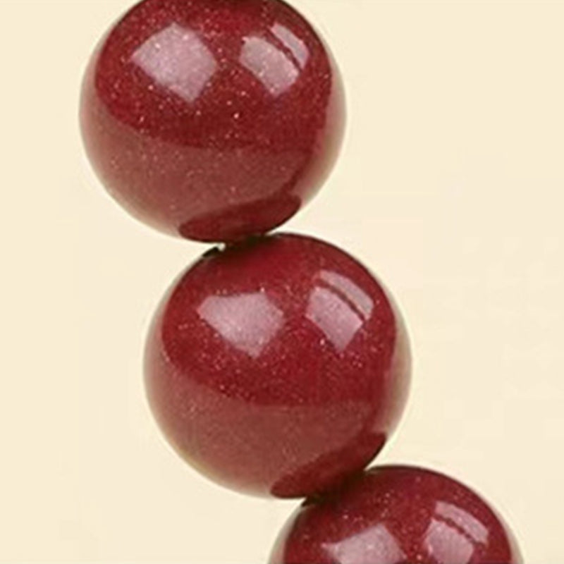 8mm Sterling Silver Cinnabar Four Beasts Blessing Bracelet