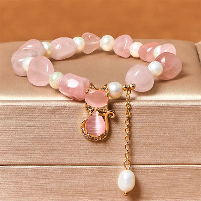 8mm Strawberry Quartz Pearl Positive Energy Bracelet for Women