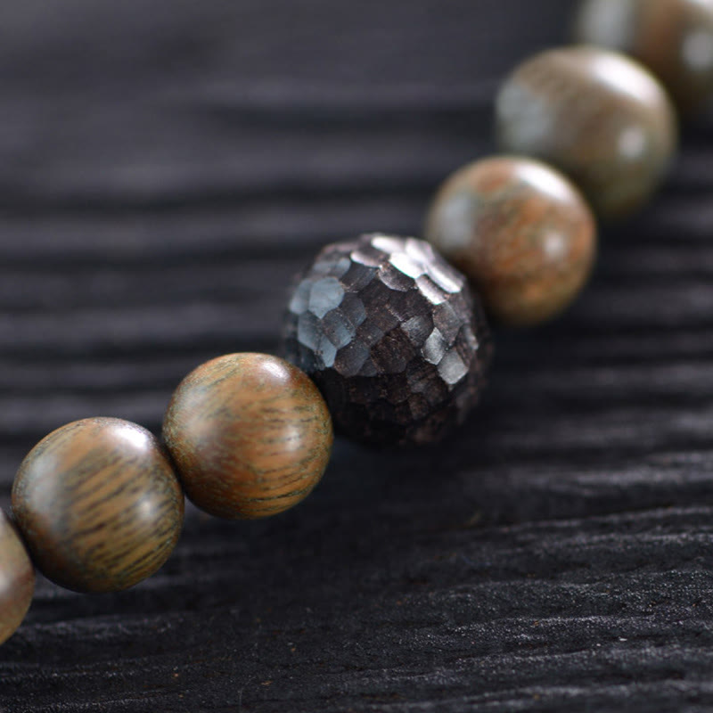 8mm Tibetan Ebony & Green Sandalwood Spiritual Bracelet