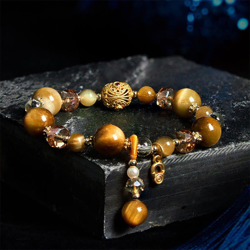 8mm Tiger Eye Bracelet for Strength and Courage