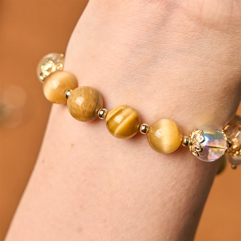 8mm Tiger Eye Courage Bracelet for Women