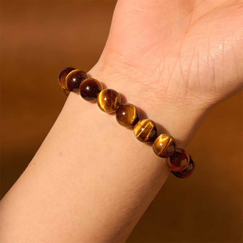 8mm Tiger Eye Strength Bracelet for Protection & Courage