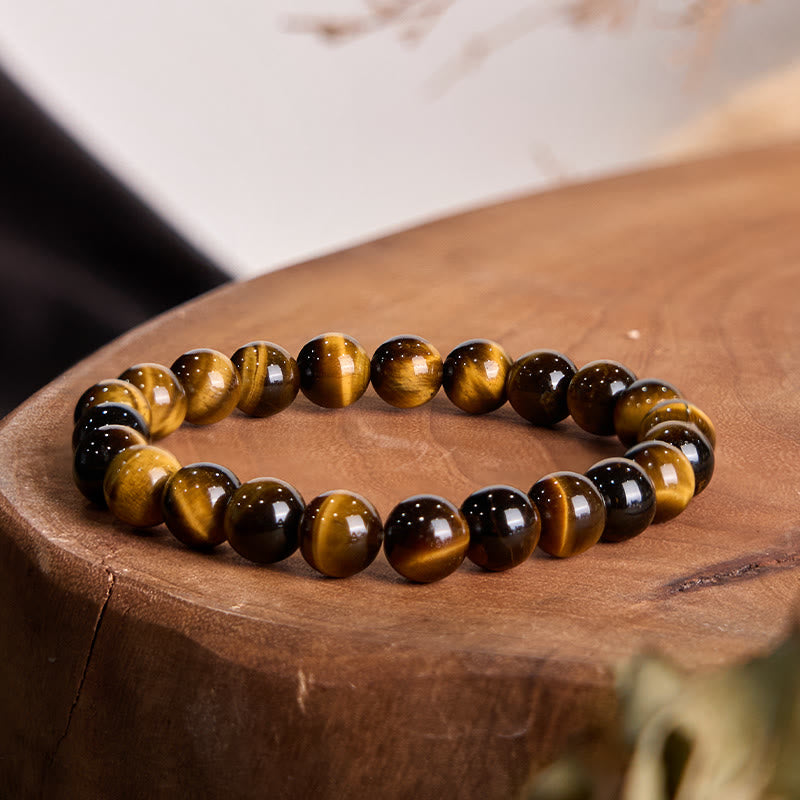 8mm Tiger Eye Strength Bracelet for Protection & Courage