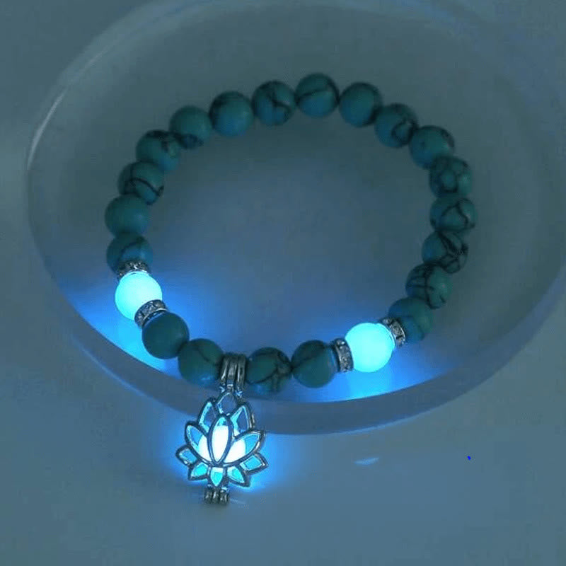 8mm Turquoise Glowstone Protection Bracelet for Meditation