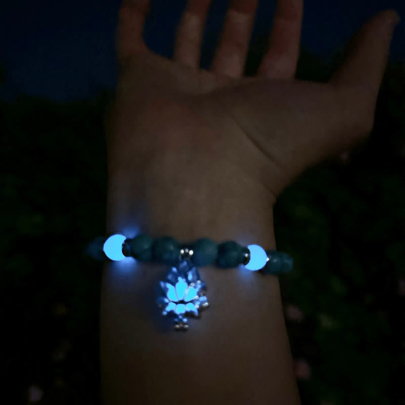 8mm Turquoise Glowstone Protection Bracelet for Meditation