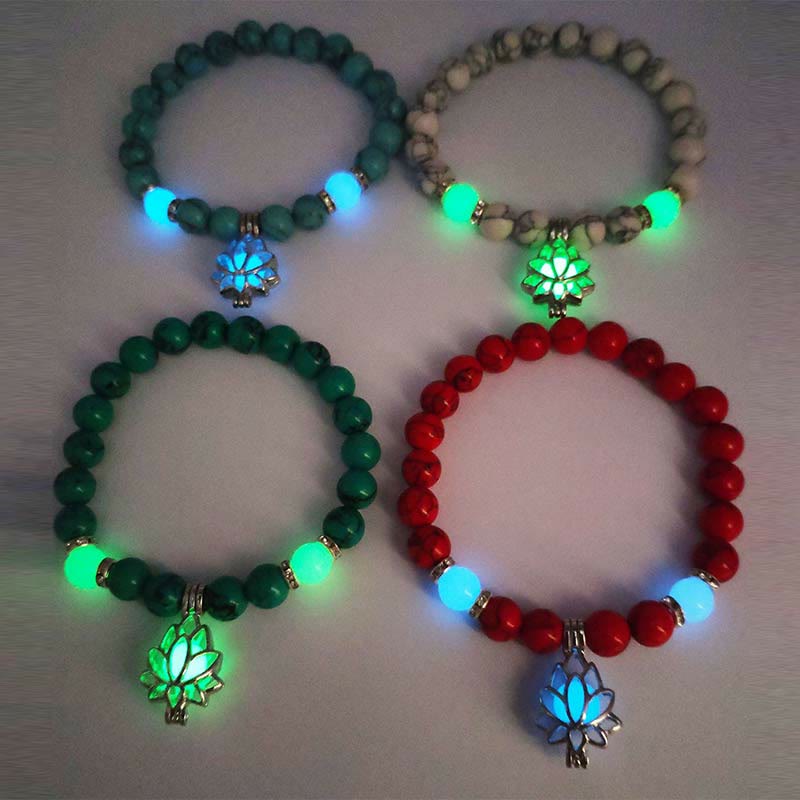 8mm Turquoise Glowstone Protection Bracelet for Meditation