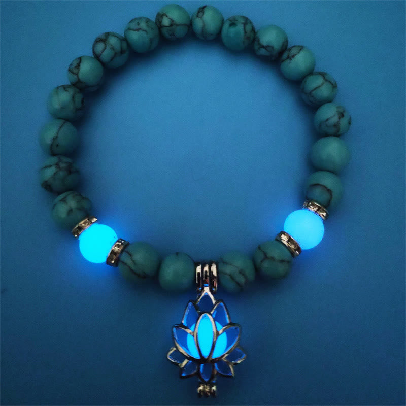 8mm Turquoise Glowstone Protection Bracelet for Meditation