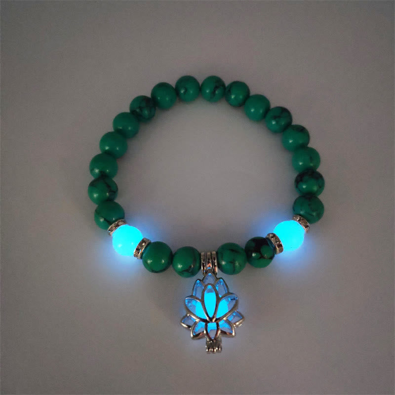 8mm Turquoise Glowstone Protection Bracelet for Meditation