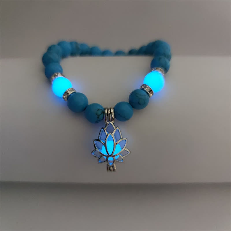 8mm Turquoise Glowstone Protection Bracelet for Meditation