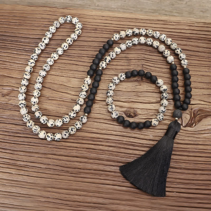 8mm Zebra Jasper Frosted Stone Protection Bracelet