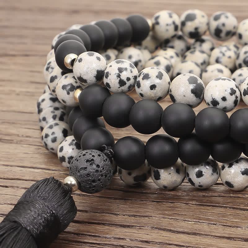 8mm Zebra Jasper Frosted Stone Protection Bracelet