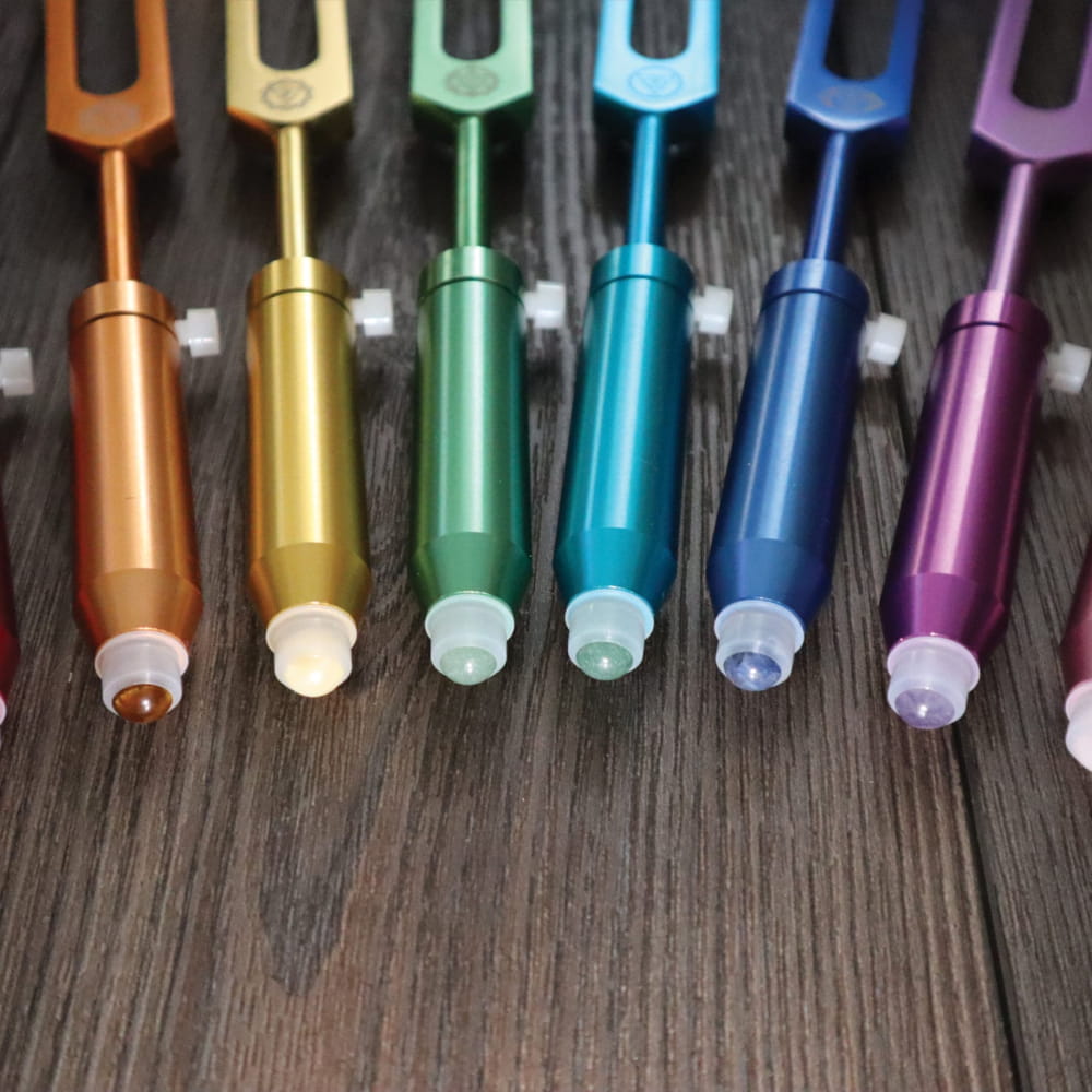 8pc Chakra Tuning Fork Set for Sound Healing & Biofield - On sale