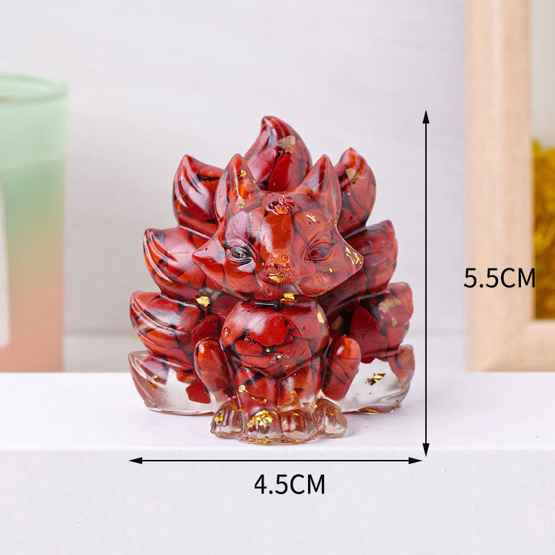 8x8.7cm Amethyst Zen Nine-Tailed Fox Decoration