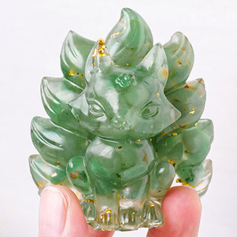 8x8.7cm Amethyst Zen Nine-Tailed Fox Decoration