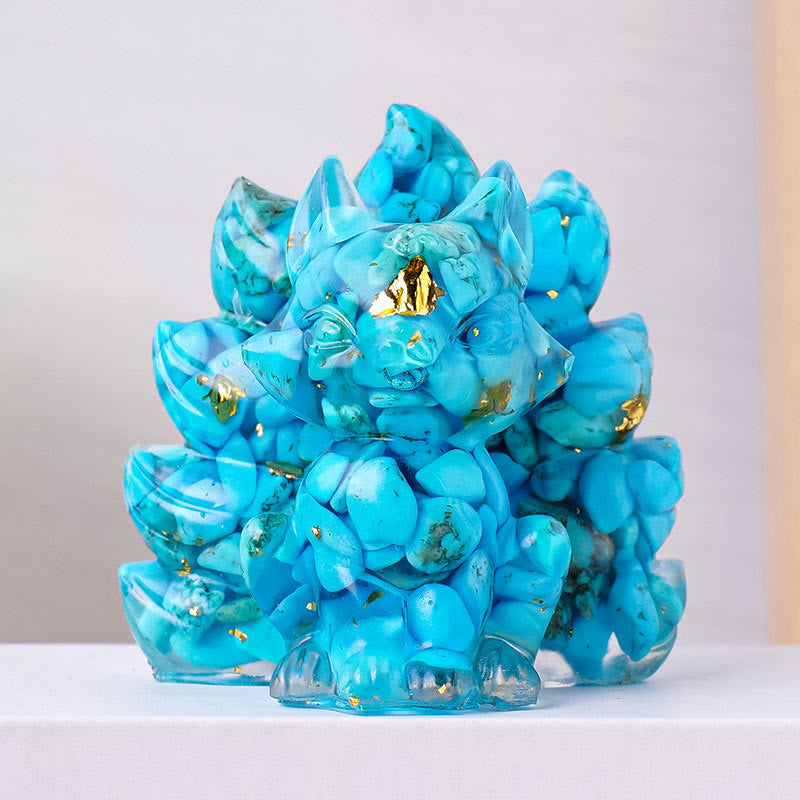 8x8.7cm Amethyst Zen Nine-Tailed Fox Decoration