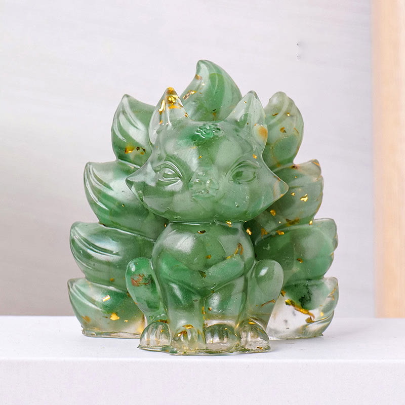 8x8.7cm Amethyst Zen Nine-Tailed Fox Decoration