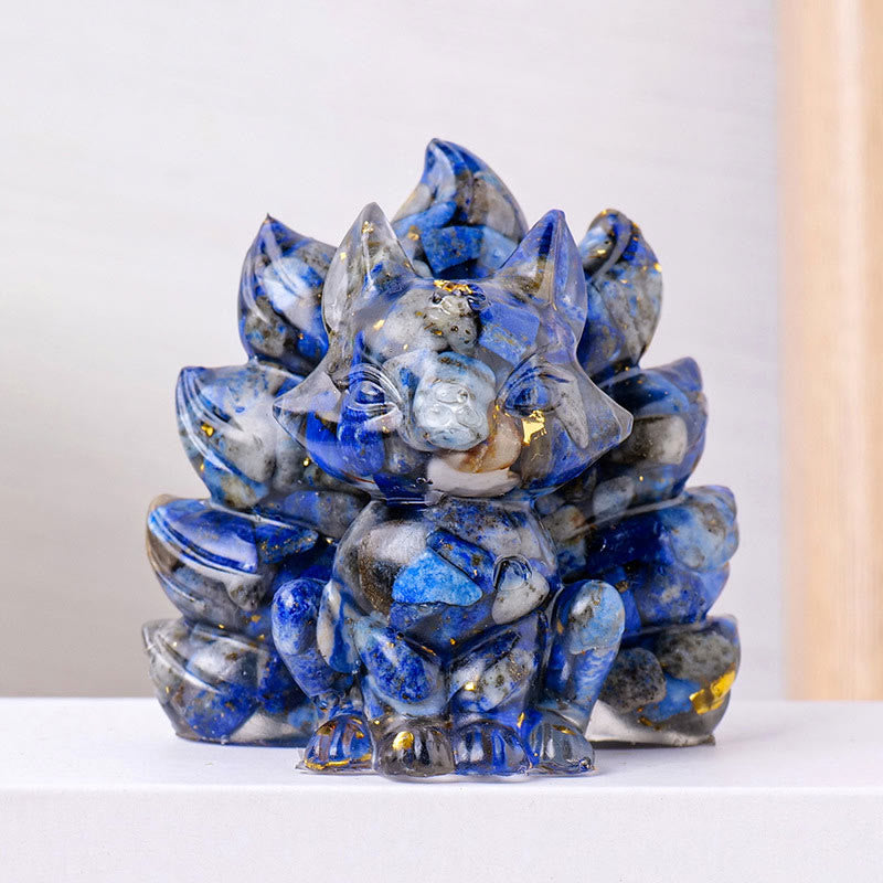 8x8.7cm Amethyst Zen Nine-Tailed Fox Decoration
