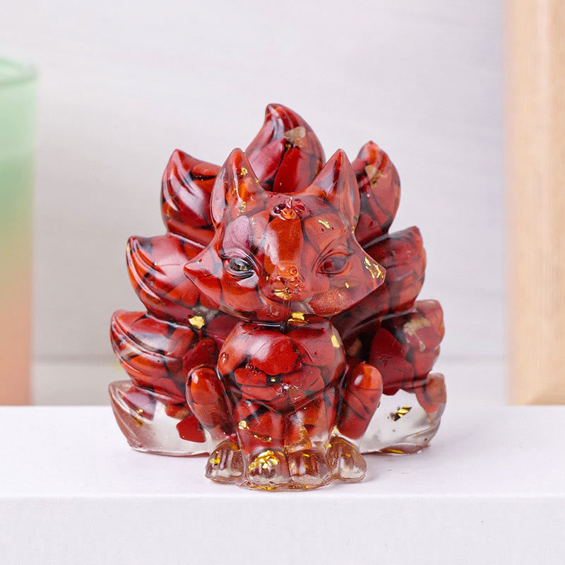 8x8.7cm Amethyst Zen Nine-Tailed Fox Decoration