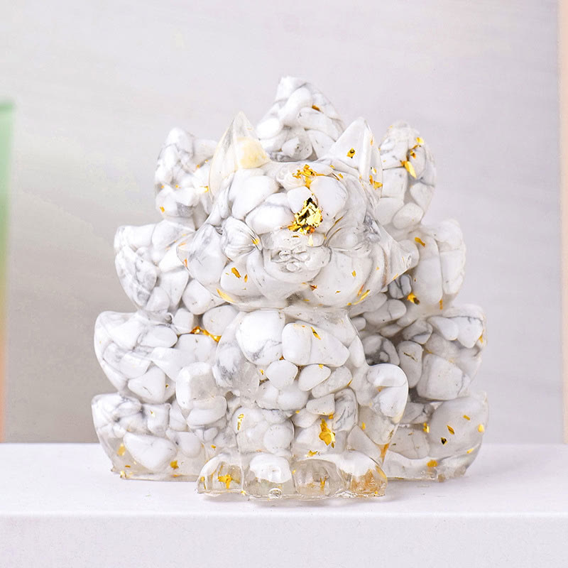 8x8.7cm Amethyst Zen Nine-Tailed Fox Decoration