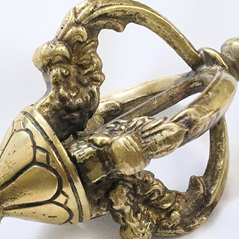 9.06in Copper Meditation Dorje Handmade in Nepal