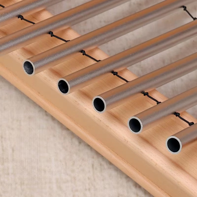 Metal tubes on a wooden base for 9 Notes Equilibrium Swing Chimes Yoga Sound Therapy