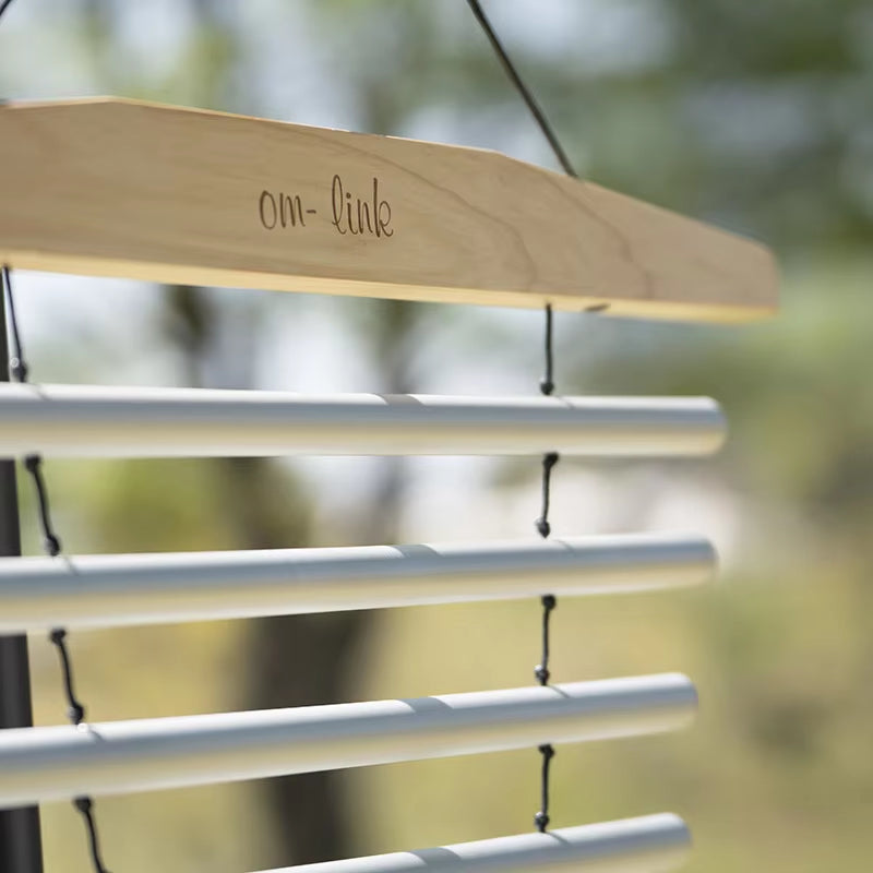 Wind chimes with wooden top and metal tubes in 9 notes Swinging Wind Chime for Healing