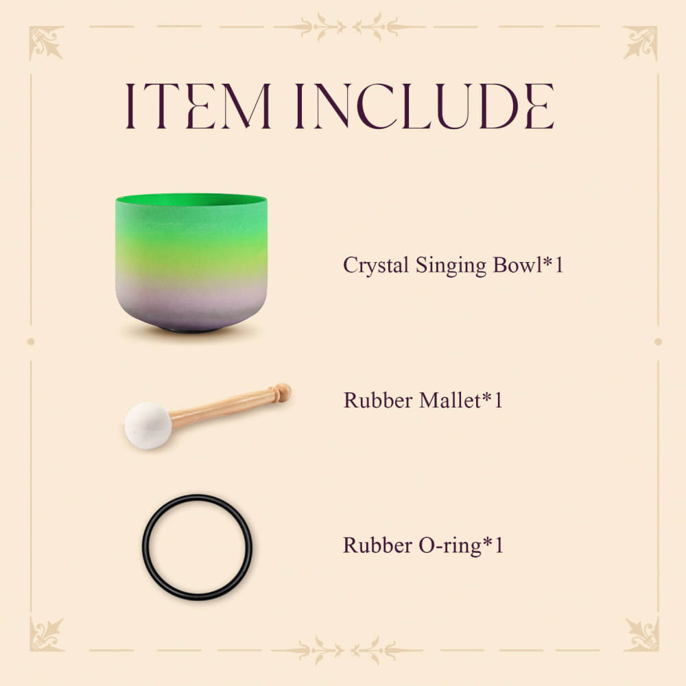 9’ Rainbow Color F Note Heart Chakra Crystal Singing Bowl - Rainbow - On sale