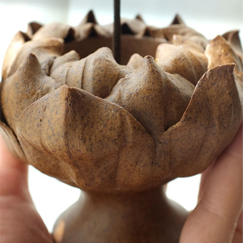 Lotus Flower Ceramic Candle Holder 11cm | Spiritual Home Accent