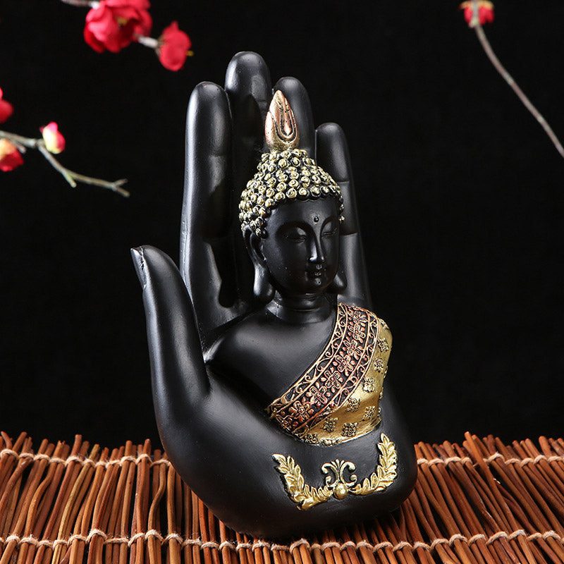 Resin Buddha Statue 10.5cm Feng Shui Blessing Decor