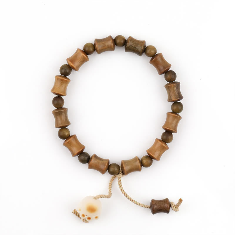 8mm Green Sandalwood Bodhi Seed Peace Spiritual Bracelet
