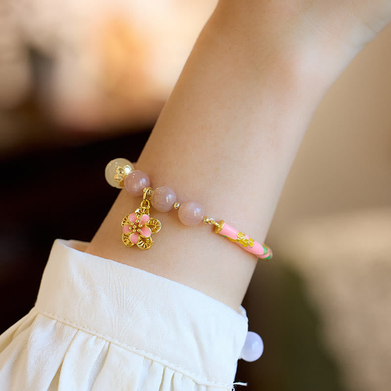 8mm Sun Stone Golden Silk Jade Wealth Bracelet
