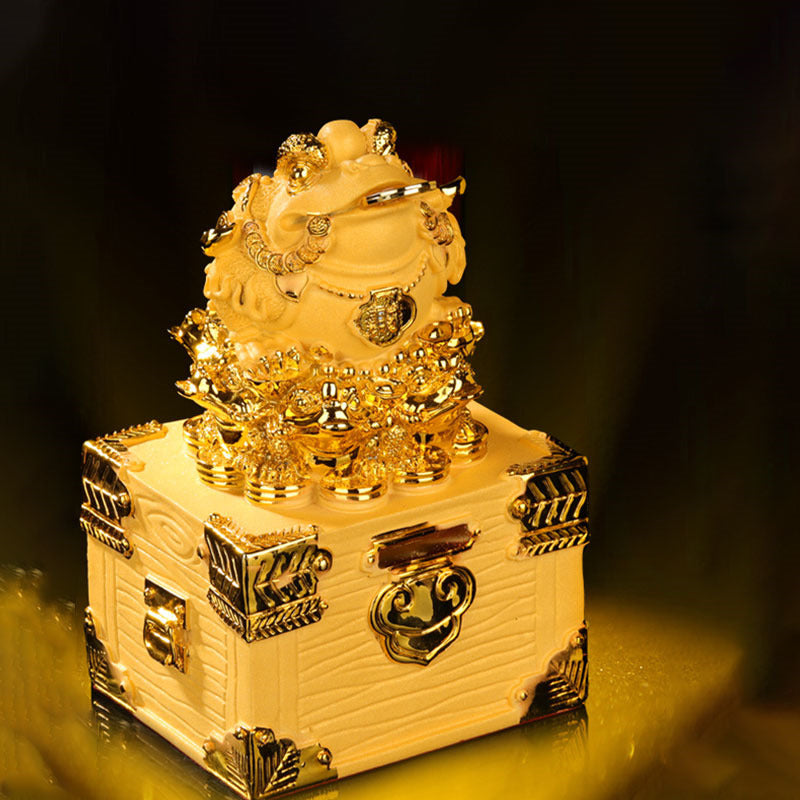 Feng Shui Money Frog Statue for Luck and Wealth Decor - Medium