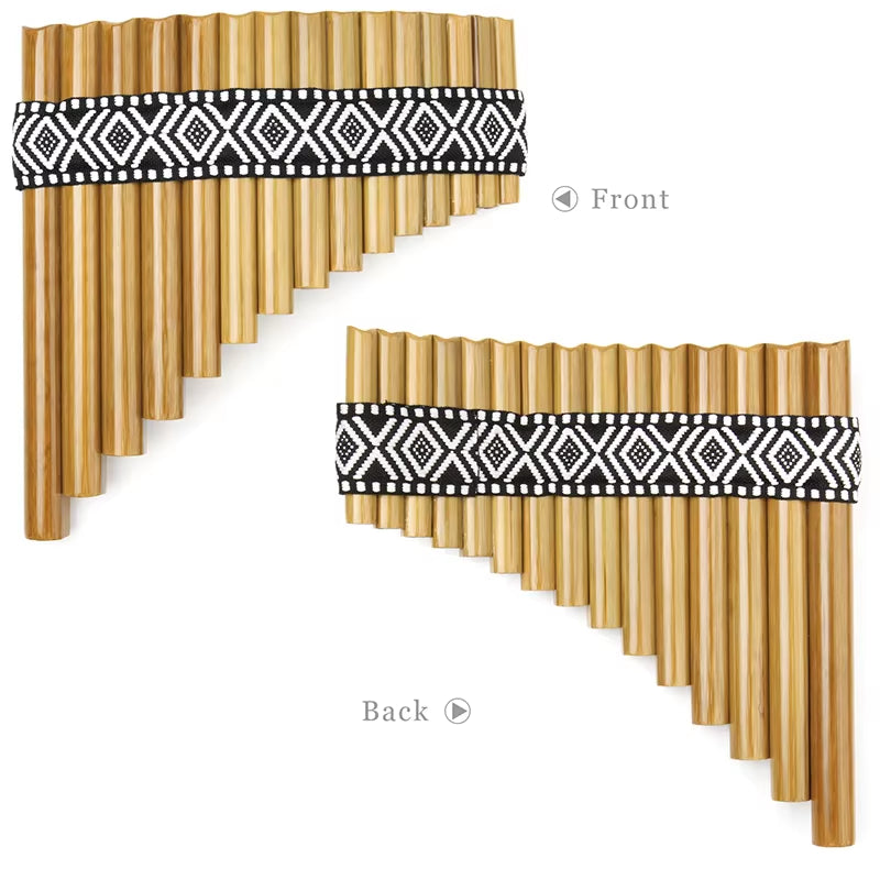 Bamboo Woodwind Instrument Romanian Style Paste the Cloth Strip Handmade Production 15 Pipes Panflute G Key