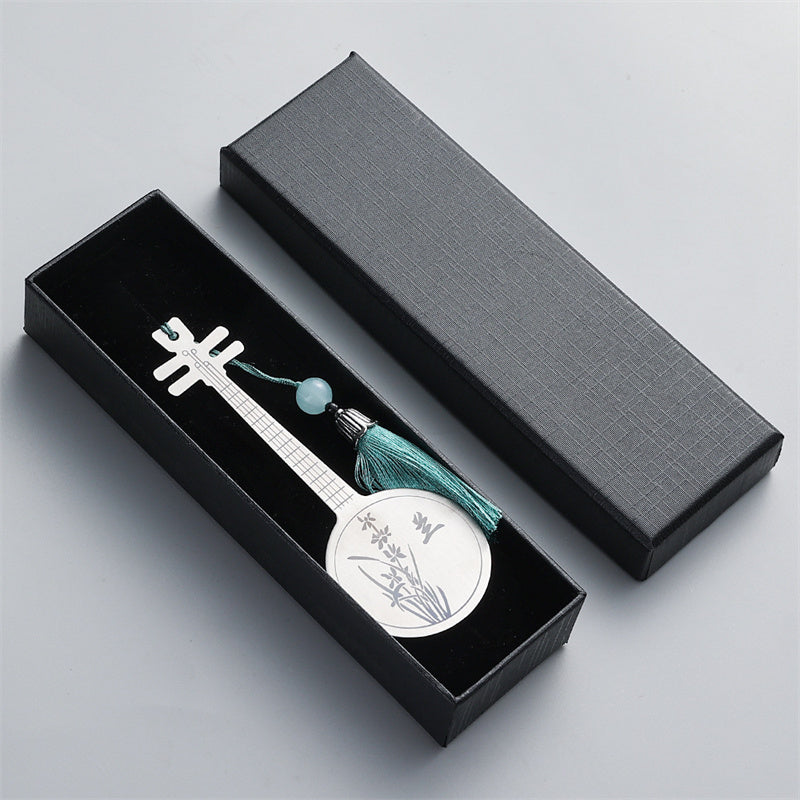 Gold Guzheng Metal Bookmark | Classical Instrument Design