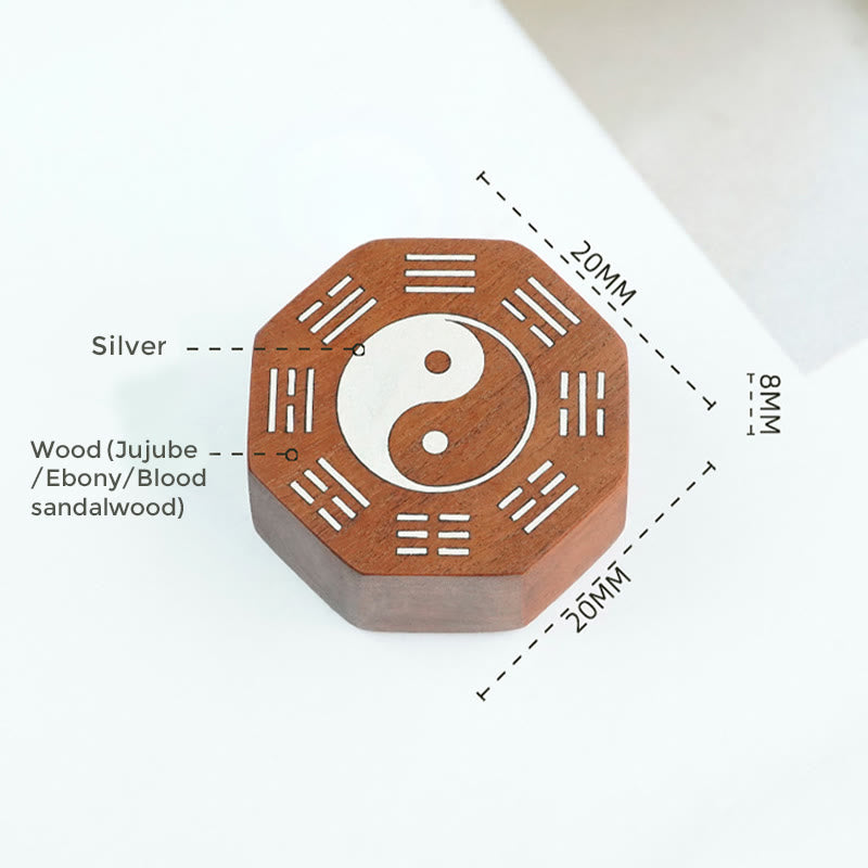 Small Leaf Red Sandalwood Yin Yang Protection Bracelet