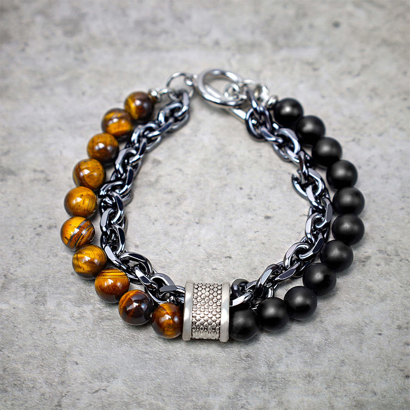 8mm Natural Tiger Eye Lazurite Protection Bracelet