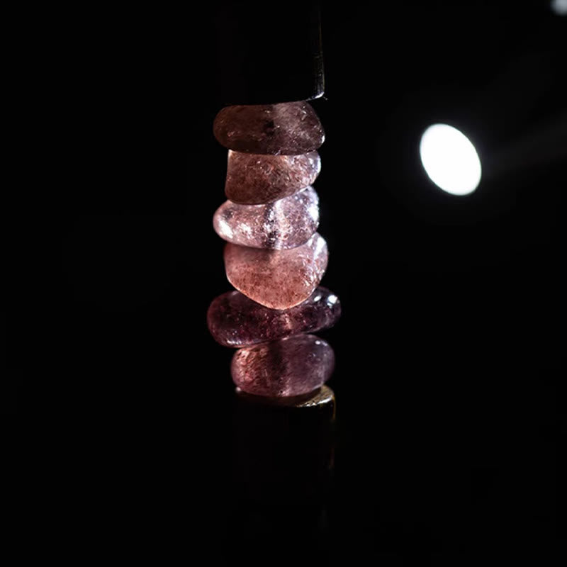 925 Silver Chinese Zodiac Bracelet with Agarwood & Strawberry Quartz