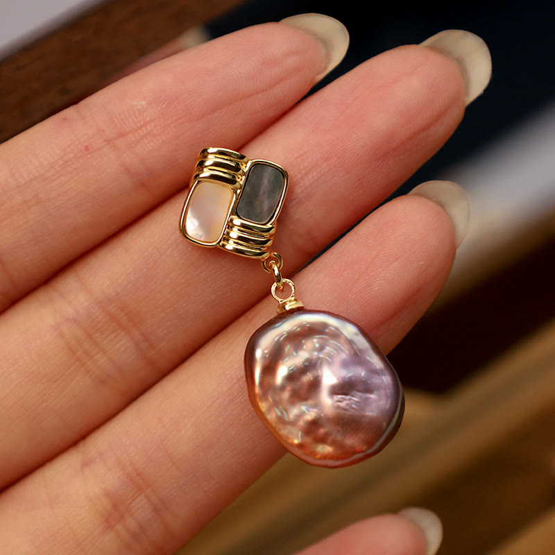 925 Sterling Silver Baroque Pearl Drop Earrings for Balance