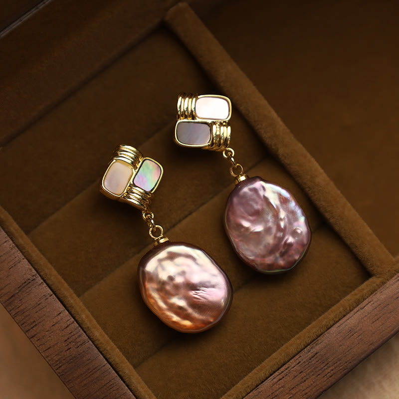 925 Sterling Silver Baroque Pearl Drop Earrings for Balance