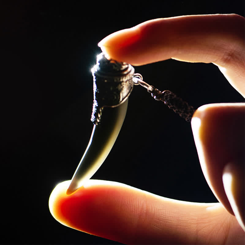 925 Sterling Silver Black Obsidian Strength Necklace Pendant