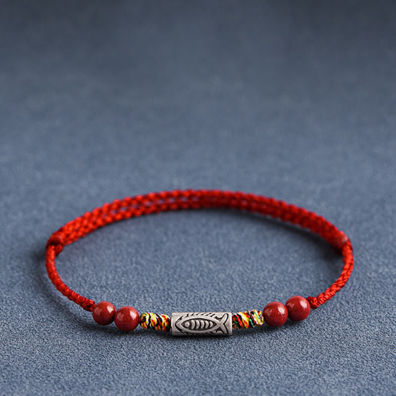 925 Sterling Silver Braided Koi Fish Bracelet for Wealth & Luck