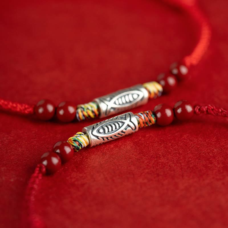 925 Sterling Silver Braided Koi Fish Bracelet for Wealth & Luck