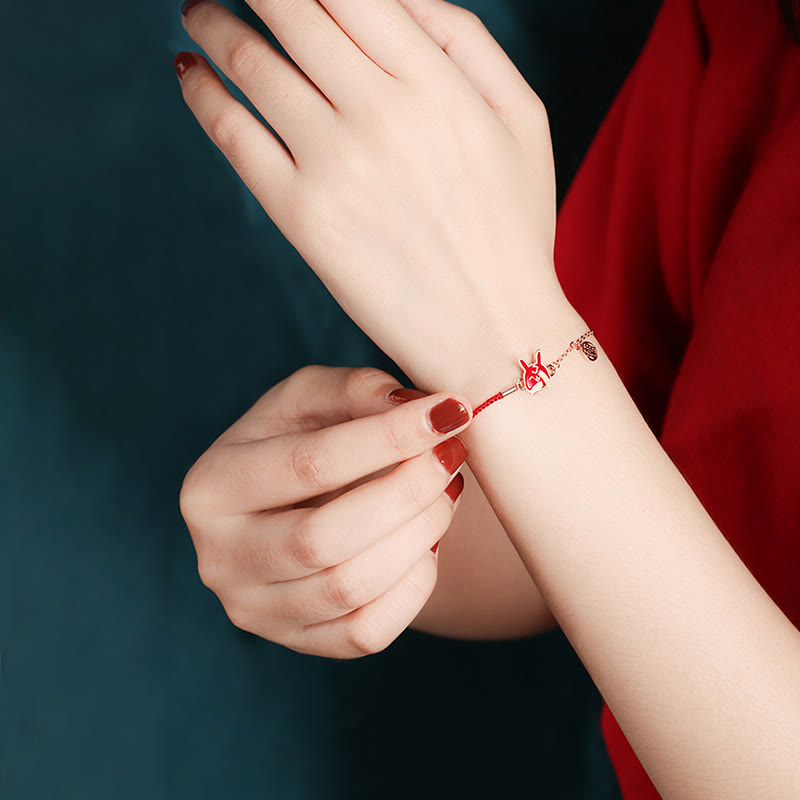 925 Sterling Silver Chinese Zodiac Luck Protection Red String Bracelet