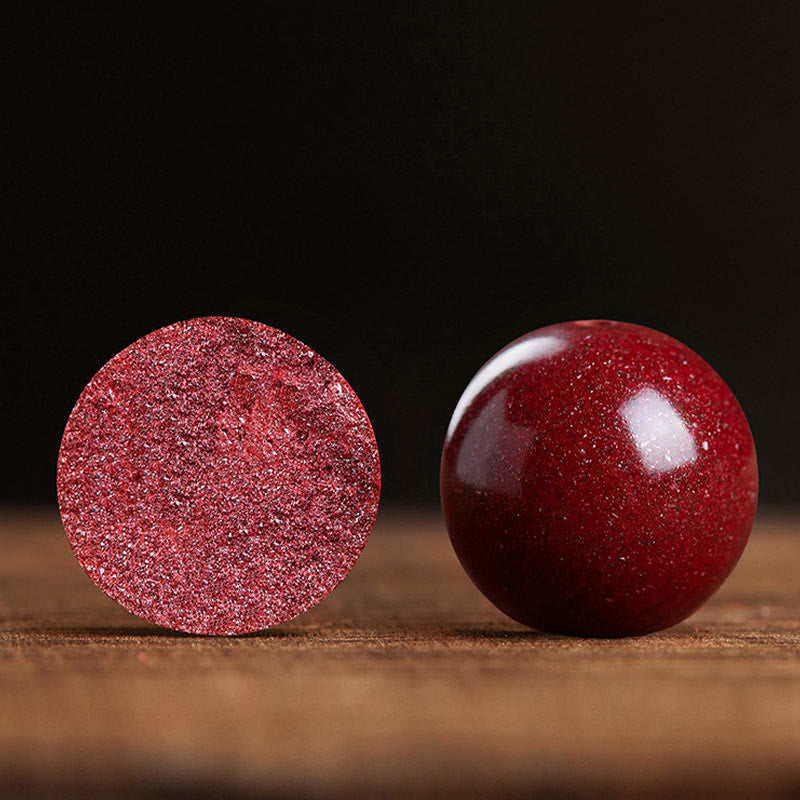925 Sterling Silver Cinnabar Bracelet with Fu Character Blessing
