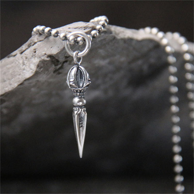 925 Sterling Silver Dorje Vajra Spiritual Power Necklace