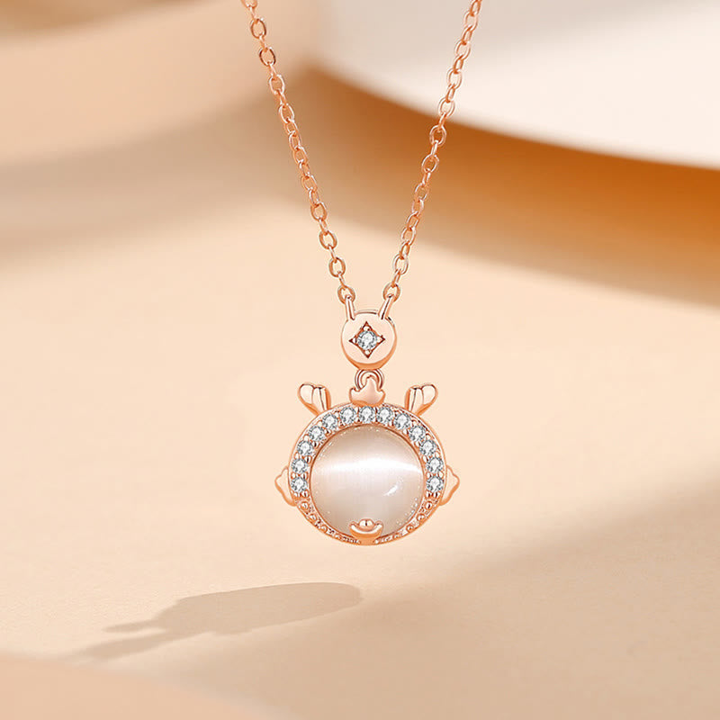 925 Sterling Silver Dragon Cat's Eye Protection Bracelet